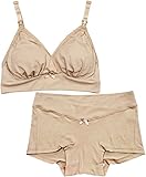 アビックス マミールナ アンダーがらくちんなブラトップ&クロスショーツ上下セット M ベージュ ベア天竺 759206