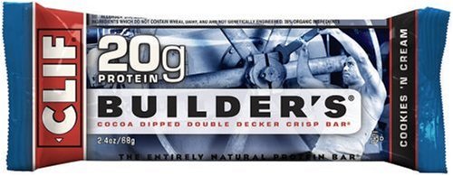 Clif Builder's Bar, Protein Bar, Cookies 'N Cream, 2.4-Ounce Bars (Pack of 12)