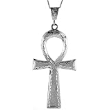 Sterling Silver Large Ankh Cross Pendant, 2 15/16 in. (74mm)