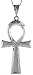 Sterling Silver Large Ankh Cross Pendant, 2 15/16 in. (74mm)