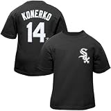 Majestic Chicago White Sox #14 Paul Konerko Black Juvenile Players T-shirt