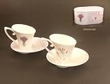 4tlg Tassen Set Lavendel in Box Kaffeetassen Teetassen Geschirr