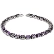Womens Bracelet Silver Jewellery & Amethyst Gemstone Jewelry 7.5 inches (brclt253)