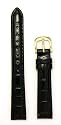Ladies'&nbsp;Alligator Grain Leather&nbsp;Watchband, Color Black, Size 13mm, Watch Strap