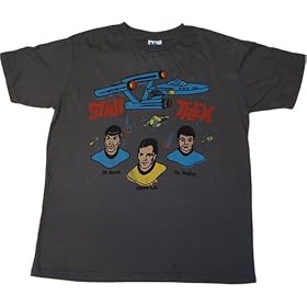 Star Trek Captain Kirk, Mr. Spock, & Dr. McCoy Mens T-Shirt by Junk Food