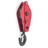 uxcell　ロープ滑車　建設工業ツール　スプリングフック　回転目　シングル滑車スナッチブロック　レッド