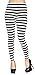 Simplicity Women's Black & White Striped / Looped Slim-Fit Tight Leggings