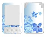 Amazon Kindle 3 ebook Vinyl Skin Cover Art Decal Sticker - Blue Flower