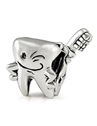 Ohm Sterling Silver Happy Tooth Bead Charm