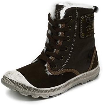 Boys High Top Martin Boots Patchwork Winter Warm Retro Classic Casual Boot(Toddler/Little Kid/Big Kid)