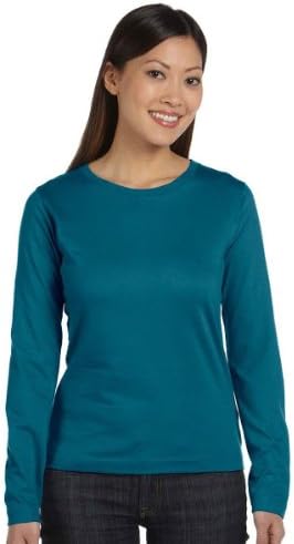 LAT Apparel womens Combed Ringspun Jersey Long-Sleeve T-Shirt(3588)-TEAL-S