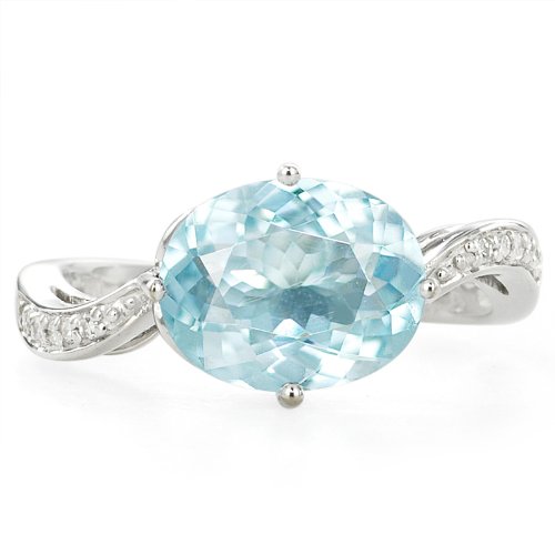 【GemsTV】 18K パライバトルマリン & ダイヤモンド WGリング