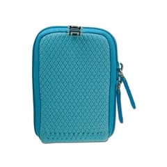 Digital Kamera Case aus Neopren (turquoise) - stylishe H�lle im Waffeldesign und tolle Geschenkidee