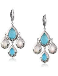 Judith Jack "Carnaval" Sterling Silver and Turquoise Triple Drop Earrings