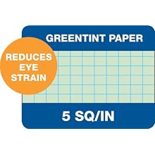 TOPS Engineering Computation Pad, Quad Rule, Letter Size, Green Tint, 100 Sheets per Pad (35500)