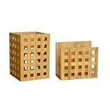 Bamboo Napkin Holder and Utensil Holder Set