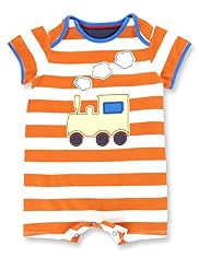 Pure Cotton Striped & Train Appliqué All-in-One
