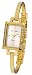 Pierre Cardin Ladies gold coloured semi bangle watch with silver dial and stone set oblong case