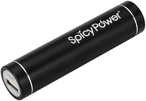 Spicy Power® 3000mAh Lipstick-Sized Portable Charger External Battery Power Bank with 3 in 1 USB Cord for Cell And Mobile Phones Such As Apple iPhone, Samsung, Google Android (Black)