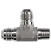 Brennan 2605-04-04-04-SS, Stainless Steel JIC Tube Fitting, 04MJ-04MP-04MJ Tee, 1/4" TubeOD x 1/4" Tube OD x 1/4-18 NPTF Male