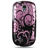 Hard Snap-on Shield PURPLE BLACK SWIRL Design Faceplate Cover Sleeve Case for SAMSUNG T589 GRAVITY SMART (T-MOBILE) With PRY Tool Removal Case [WCF913]