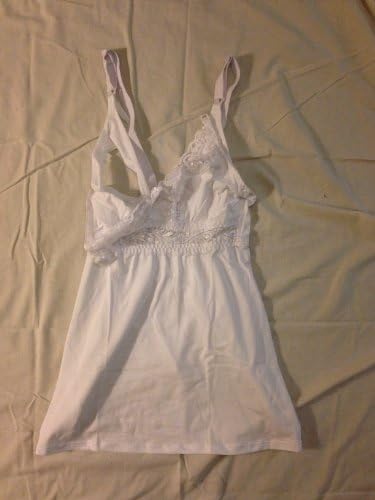 Soft Lace Collection Maternity Lace Trim Nursing Bra Tank Color White Size M