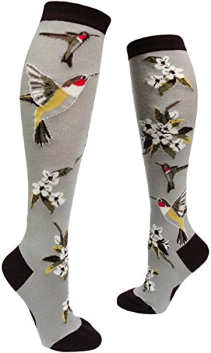 ModSocks Women's Hummingbird Garden Knee Socks