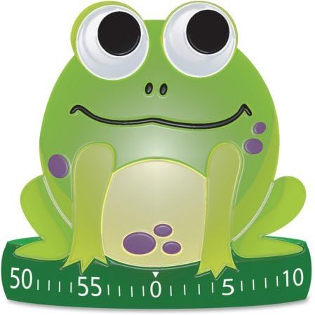 Ashley Frog-Shaped Timer, Green | 1-minute increment marks provide quick reference to time