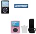 Durable Flexible Soft Pink Silicone Skin Case with Belt Clip + Adjustable Sports Armband + Premium Clear LCD Screen Protector for Sandisk Sansa Fuze
