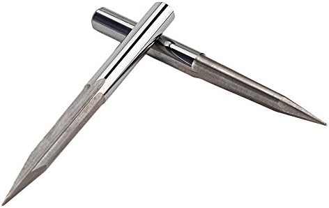 yqltd 25 Degree 0.6mm Silver Double Flute Straight Router Bits Cutting Milling Pack of 5