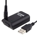 eForCity Replacement Battery with USB Cable Compatible with Microsoft xBox 360, Black