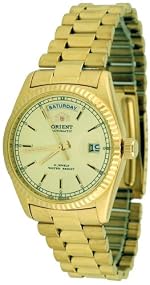 Orient #2EV03002G Men's Classic Day/Date Gold Tone Self Winding Automatic Watch