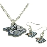 Jf Sports Nashville Predators Earring And Necklace Combo