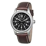 Hamilton H69519533 Khaki Field Black Dial Leather Mens Military Time Display Watch by Hamilton