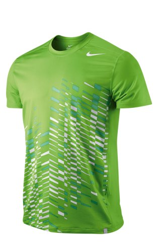 Nike Herren Tennisshirt Advantage Geometric, action green/white, XL, HN976320XL Preisvergleich