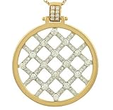Ladies Pave Diamond Zig Zag Circle Pendant