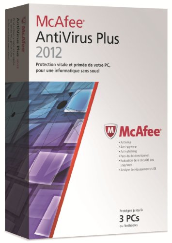 McAfee antivirus plus 2012 (3 postes, 1 an) - mise à jour