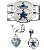 Dallas Cowboys Heart Bracelet/ Belly Ring/Shoe Thingz Charm Package