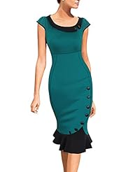 Sexy Cocktail Knee Length Vintage Lace Mermaid Cap Sleeves Polyester/Spandex Scoop Neck Evening Dress/Party Dress/Wedding Dress 