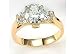 Bay Studio Clear Round Stone Ring Size 6 GOLD-TONE