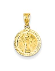 14k Miraculous Medal Pendant, Best Quality Free Gift Box Satisfaction Guaranteed