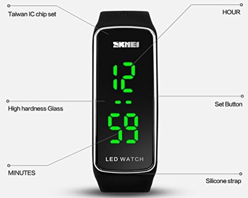 SKMEI Wacthes LED Digital Display Outdoor Sport Casual Wacth children Boys Girls Buckle watches Black