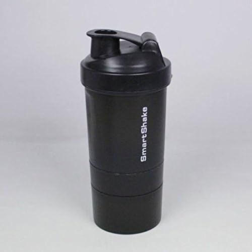 Household Supply 400ml 3 in 1 Nutrition Smart Shake Gym Shaker Bottle Protein Mixer cup Black, Shaker Cup ,Blender Bottle Unisex