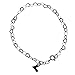 Sterling Silver Flat Heart Link Charm Anklet Nickel Free Chain Italy Adjustable