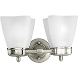 IMAGE OF Progress Lighting P3241-09 2-Light Wall Sconce with Etched Opal Glass, Brushed Nickel