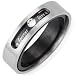 Dual Layer Stainless Steel Cubic Zirconia "Forever Love" Twistable 5.1mm Band Ring - Men