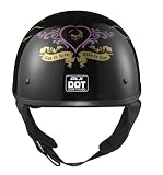 GLX Pink Flame Motorcycle Half Helmet (Small)