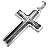 Urban Male Men's Contemporary Stainless Steel Cross & Chain