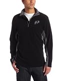 NFL Men's Washington Redskins Fade II Crew Long Sleeve 1/4 Zip Micro Chiller Fleece (Black/Storm Gray, Large)