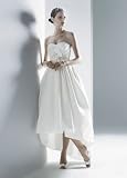 Davids Bridal Wedding Dress: Strapless Faille with Sweetheart Draped Bodice Style CT326